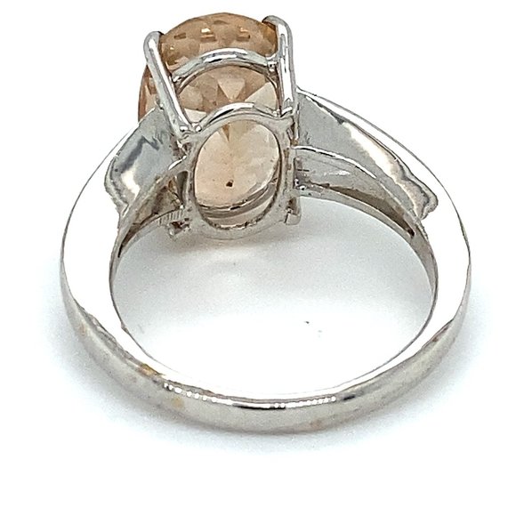 Imperial Topaz 6.65ct Solid 18K White Gold Ring - Picture 4 of 6